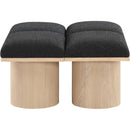 Meridian Pavilion Black Boucle Fabric Bench IMAGE 4