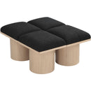 Meridian Pavilion Black Boucle Fabric Bench IMAGE 5