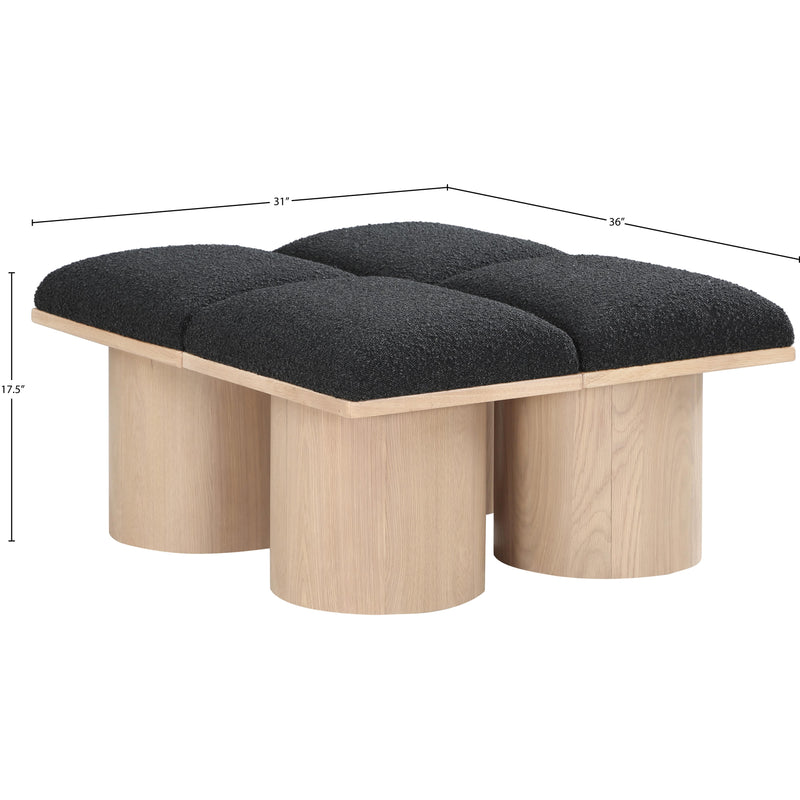 Meridian Pavilion Black Boucle Fabric Bench IMAGE 7