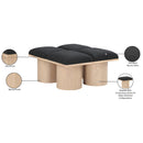 Meridian Pavilion Black Boucle Fabric Bench IMAGE 8