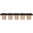 Meridian Pavilion Black Boucle Fabric Bench IMAGE 3