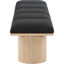 Meridian Pavilion Black Boucle Fabric Bench IMAGE 4