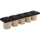 Meridian Pavilion Black Boucle Fabric Bench IMAGE 5