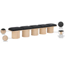 Meridian Pavilion Black Boucle Fabric Bench IMAGE 8