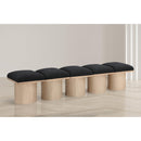 Meridian Pavilion Black Boucle Fabric Bench IMAGE 2
