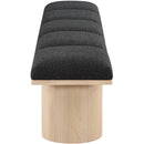 Meridian Pavilion Black Boucle Fabric Bench IMAGE 4