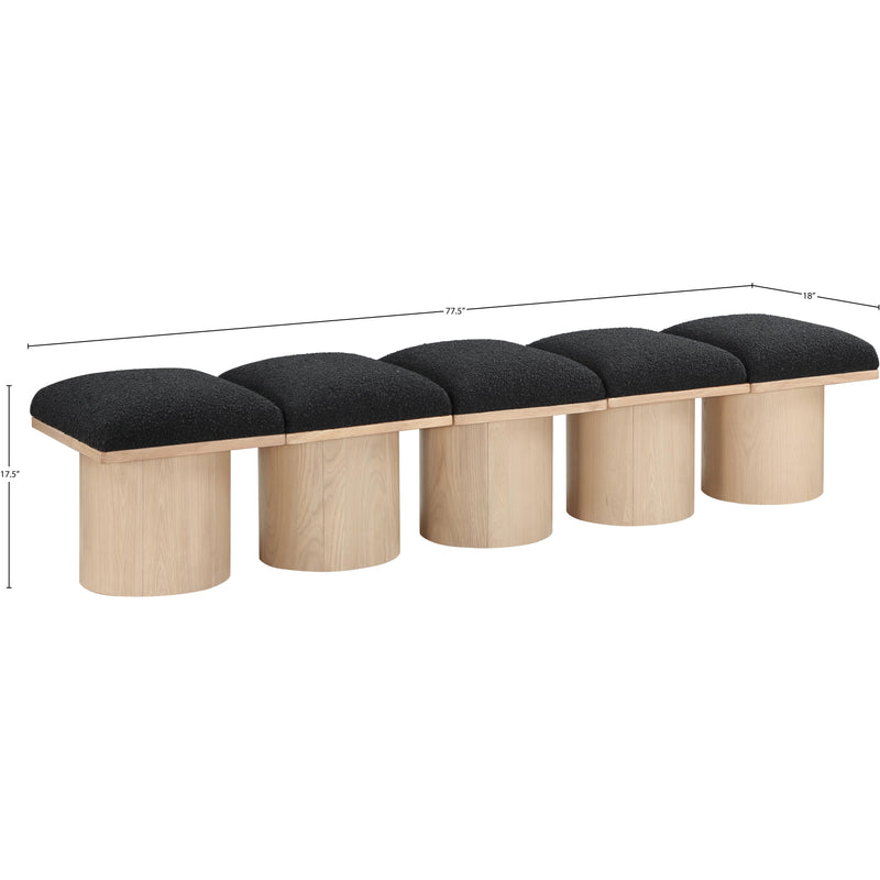 Meridian Pavilion Black Boucle Fabric Bench IMAGE 6