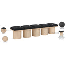 Meridian Pavilion Black Boucle Fabric Bench IMAGE 7