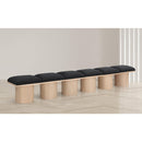 Meridian Pavilion Black Boucle Fabric Bench IMAGE 2