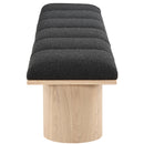 Meridian Pavilion Black Boucle Fabric Bench IMAGE 4