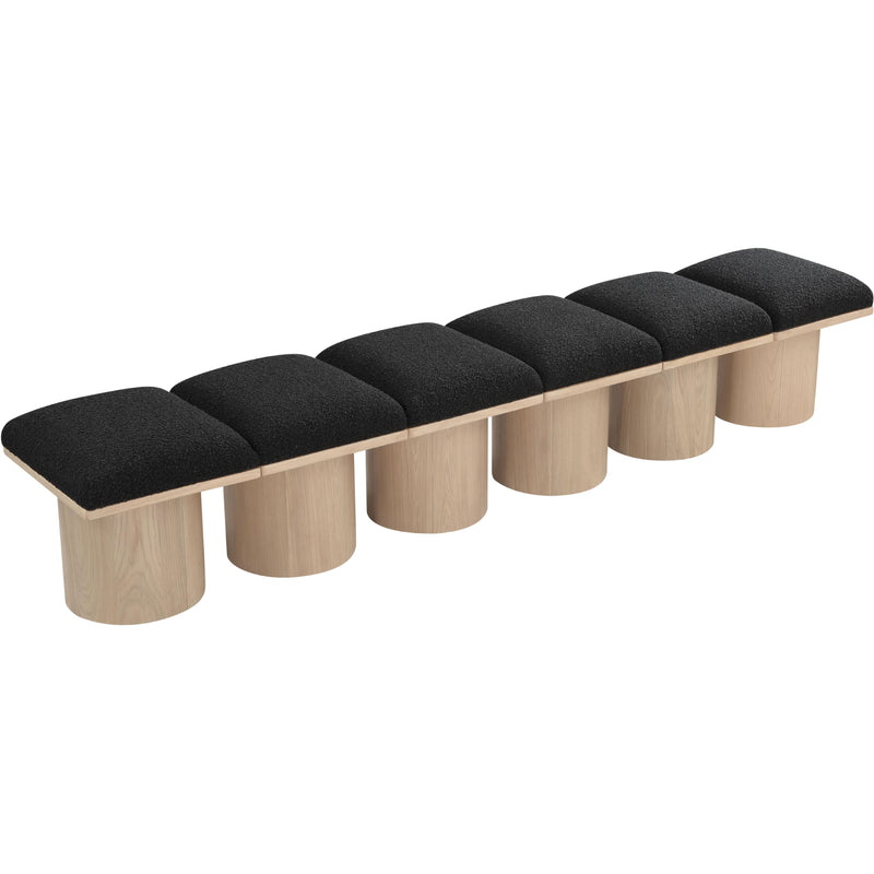 Meridian Pavilion Black Boucle Fabric Bench IMAGE 5