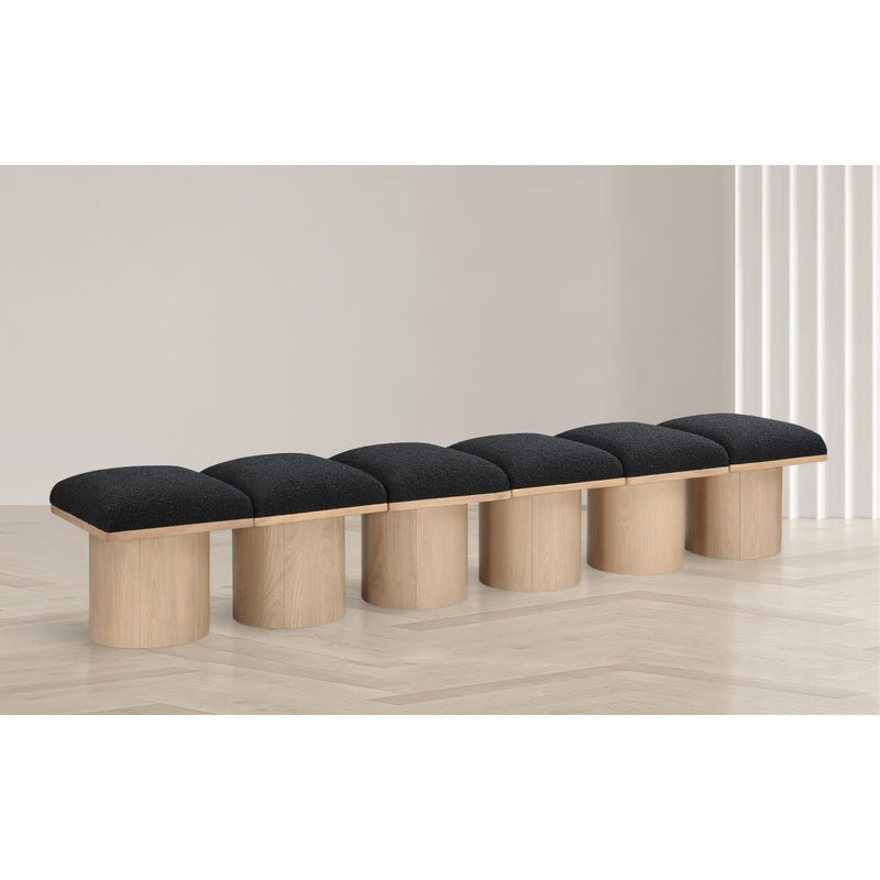 Meridian Pavilion Black Boucle Fabric Bench IMAGE 2