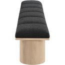Meridian Pavilion Black Boucle Fabric Bench IMAGE 4
