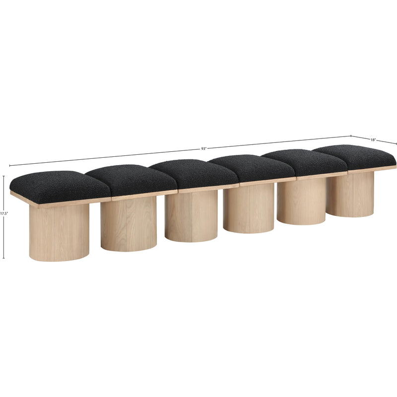Meridian Pavilion Black Boucle Fabric Bench IMAGE 6