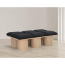 Meridian Pavilion Black Boucle Fabric Bench IMAGE 2