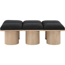Meridian Pavilion Black Boucle Fabric Bench IMAGE 3