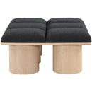 Meridian Pavilion Black Boucle Fabric Bench IMAGE 4