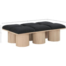 Meridian Pavilion Black Boucle Fabric Bench IMAGE 6