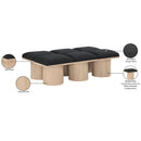 Meridian Pavilion Black Boucle Fabric Bench IMAGE 7