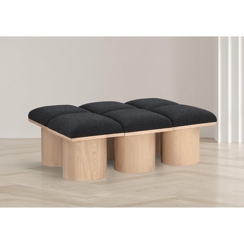 Meridian Pavilion Black Boucle Fabric Bench IMAGE 2