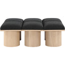 Meridian Pavilion Black Boucle Fabric Bench IMAGE 3