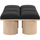 Meridian Pavilion Black Boucle Fabric Bench IMAGE 4