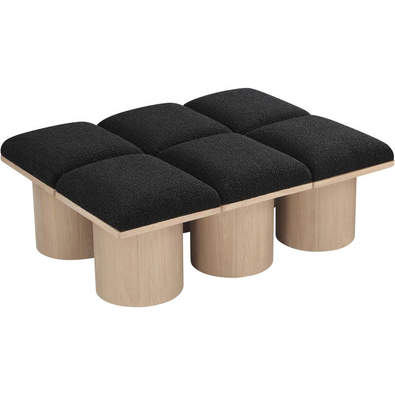 Meridian Pavilion Black Boucle Fabric Bench IMAGE 5