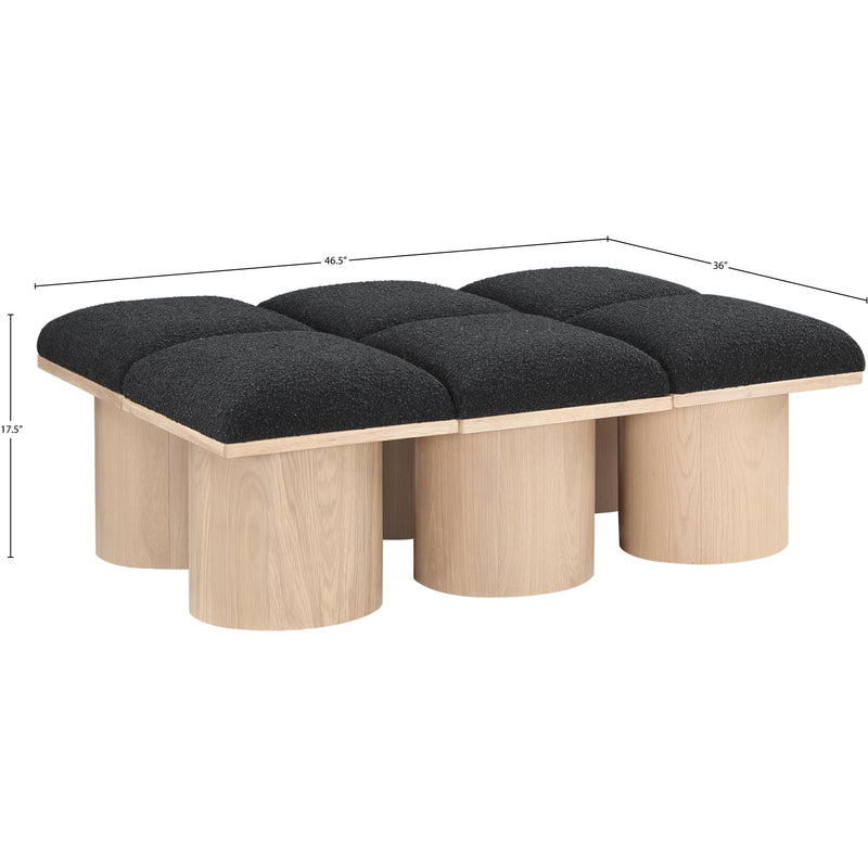 Meridian Pavilion Black Boucle Fabric Bench IMAGE 7
