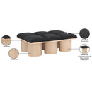 Meridian Pavilion Black Boucle Fabric Bench IMAGE 8
