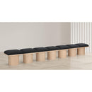 Meridian Pavilion Black Boucle Fabric Bench IMAGE 2