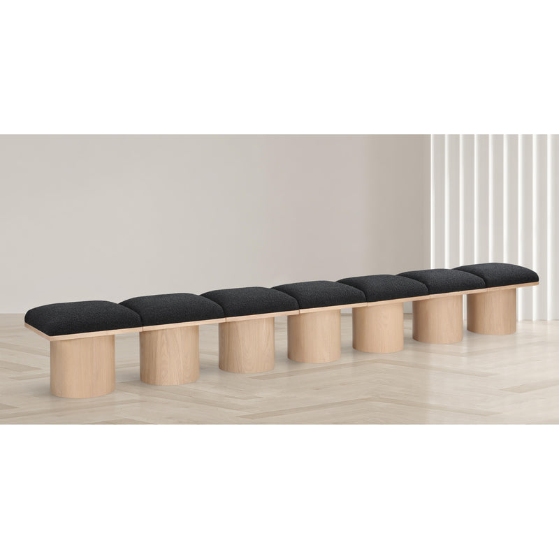 Meridian Pavilion Black Boucle Fabric Bench IMAGE 2