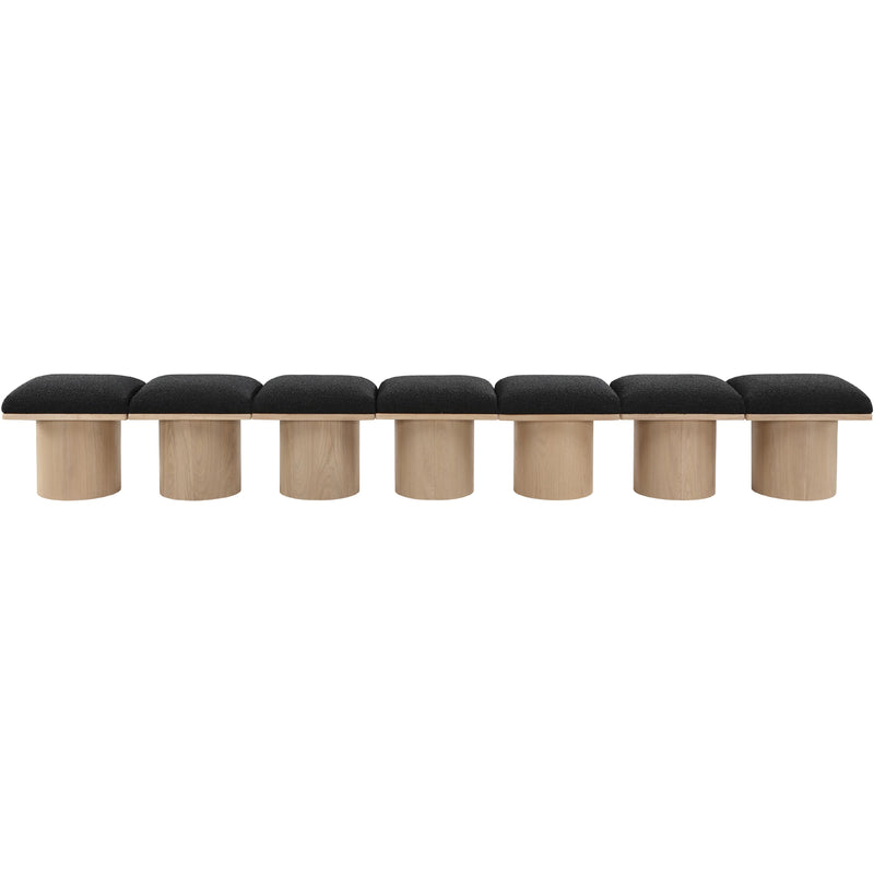 Meridian Pavilion Black Boucle Fabric Bench IMAGE 3