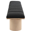 Meridian Pavilion Black Boucle Fabric Bench IMAGE 4
