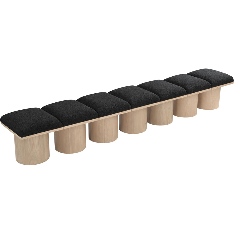 Meridian Pavilion Black Boucle Fabric Bench IMAGE 5