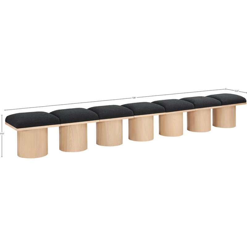 Meridian Pavilion Black Boucle Fabric Bench IMAGE 7