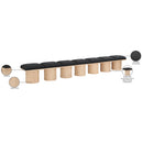 Meridian Pavilion Black Boucle Fabric Bench IMAGE 8