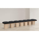 Meridian Pavilion Black Boucle Fabric Bench IMAGE 2