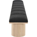 Meridian Pavilion Black Boucle Fabric Bench IMAGE 4