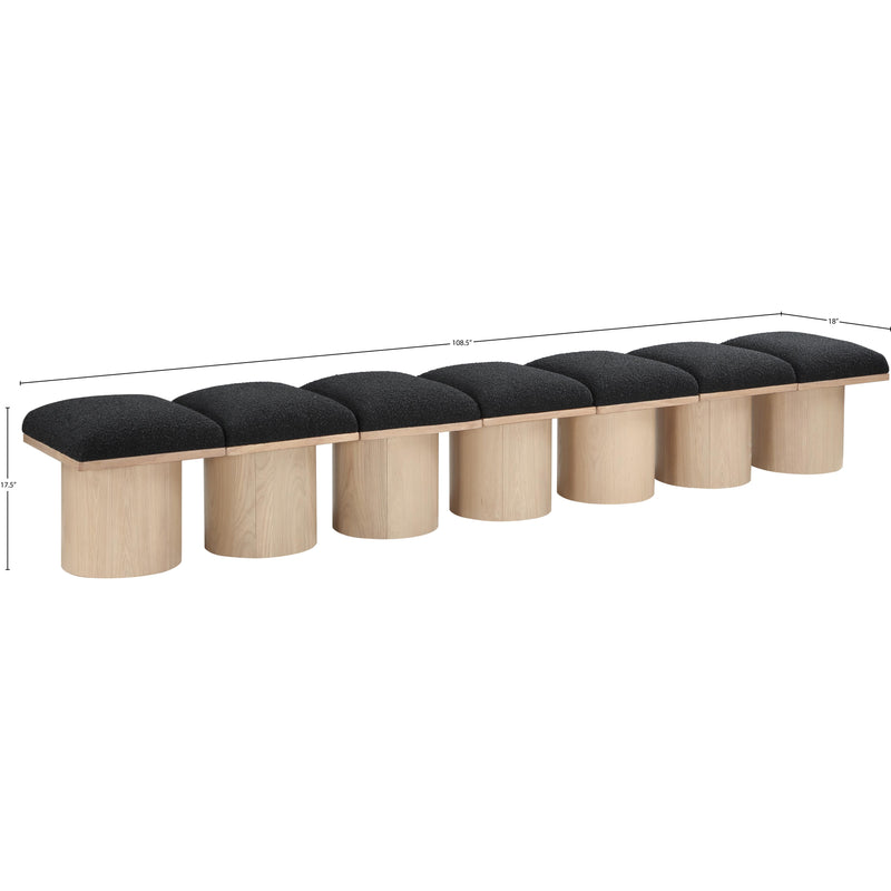 Meridian Pavilion Black Boucle Fabric Bench IMAGE 6