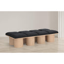 Meridian Pavilion Black Boucle Fabric Bench IMAGE 2