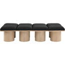 Meridian Pavilion Black Boucle Fabric Bench IMAGE 3