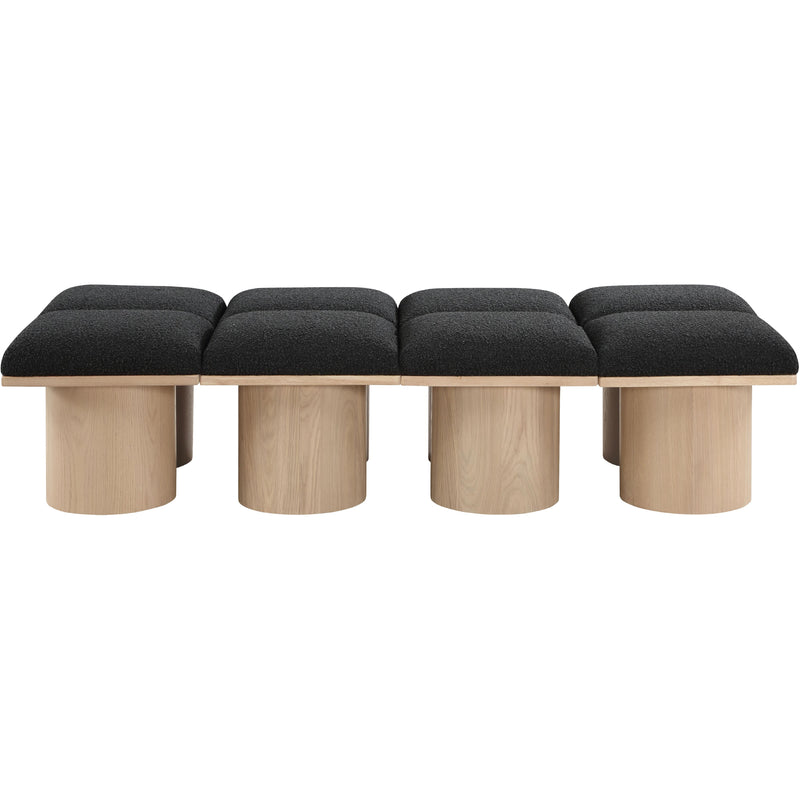 Meridian Pavilion Black Boucle Fabric Bench IMAGE 3