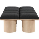 Meridian Pavilion Black Boucle Fabric Bench IMAGE 4