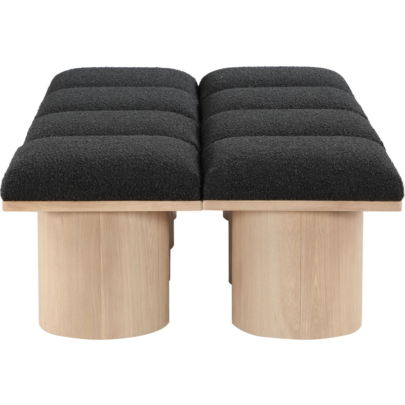 Meridian Pavilion Black Boucle Fabric Bench IMAGE 4