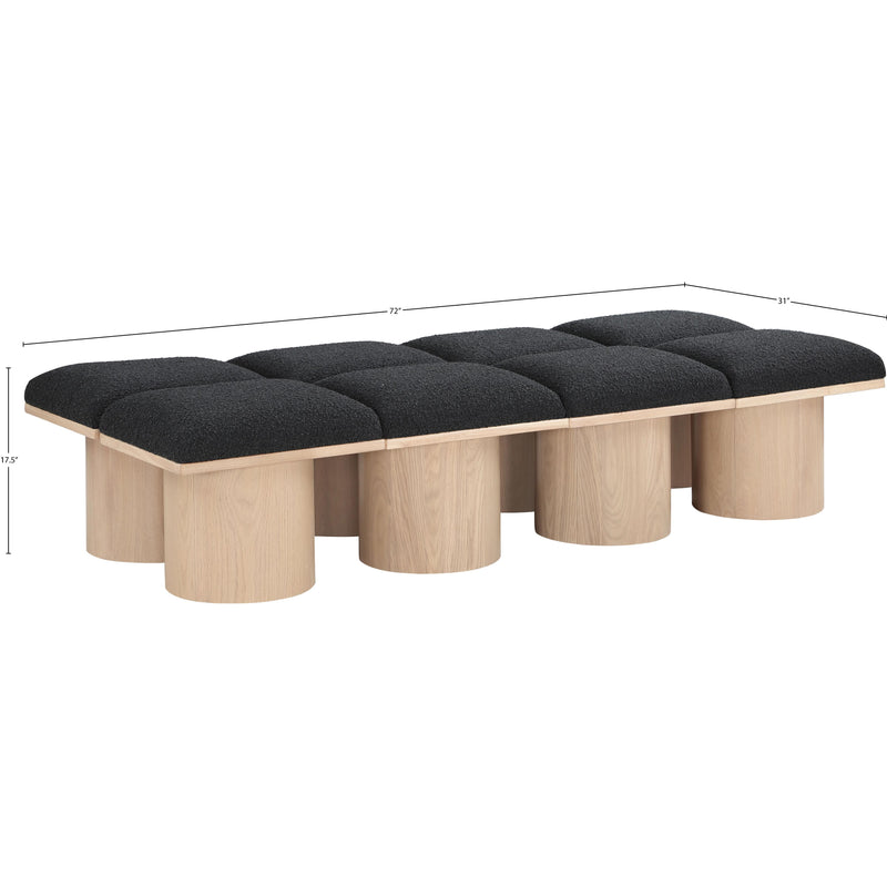 Meridian Pavilion Black Boucle Fabric Bench IMAGE 6