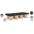 Meridian Pavilion Black Boucle Fabric Bench IMAGE 7