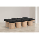 Meridian Pavilion Black Boucle Fabric Bench IMAGE 2