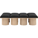 Meridian Pavilion Black Boucle Fabric Bench IMAGE 3