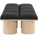 Meridian Pavilion Black Boucle Fabric Bench IMAGE 4