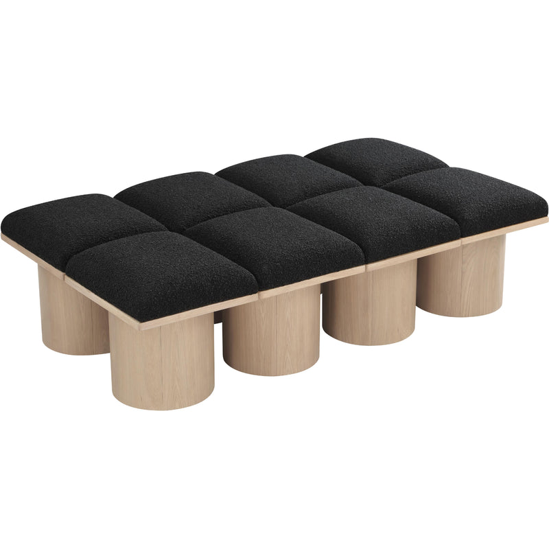 Meridian Pavilion Black Boucle Fabric Bench IMAGE 5
